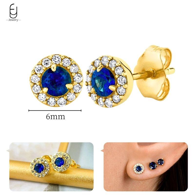 925 Silver Ear Buckles Fashion Hoop Earrings Dark Blue Crystal Pendant Gold Earrings High Women's Jewelry Luxury Gifts