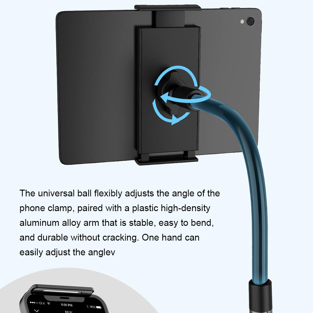Long Arm Table Stand Holder Aluminum Lazy Tablet Phone Holder Universal Desktop Phone Clip Bedside Stand for iPhone 15 14 iPad