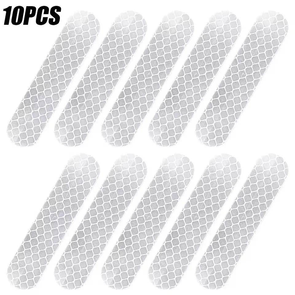 

80-10PC Universal Safety Warning Reflective Stickers for Car Helmet Reflect All Light Sources Motorcycle Helmet Stickers for Car