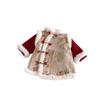 Girls' Diagonal Lapel Red Retro Dress - 2025 Winter New Year's Outfit for Babies
