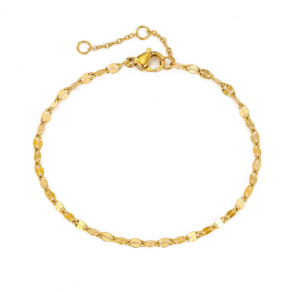 Lips Link Chain Bracelet Gold Color Charm Bracelets for Women Stainless Steel Lobster Clasp Snap Button Zircon Drop Shipping