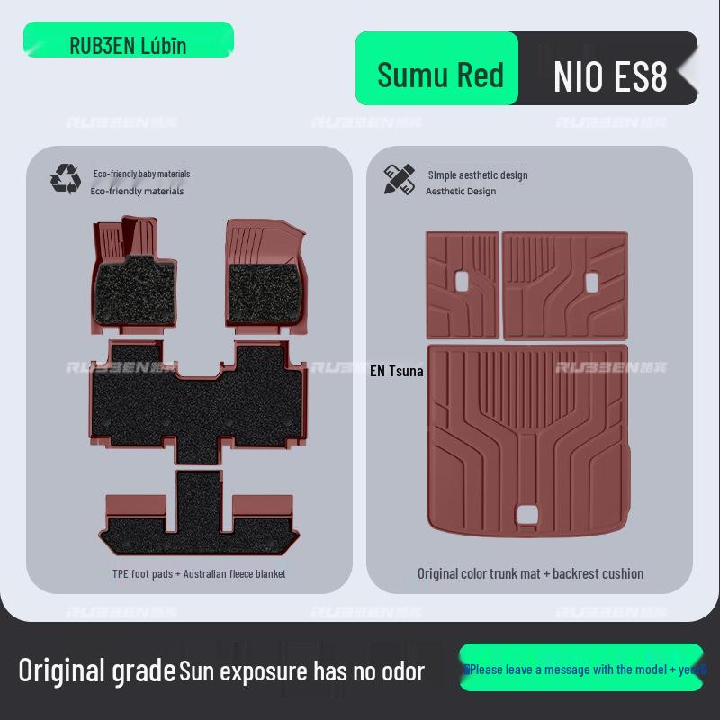 Pamir Brown TPE Floor Mats for Nio ES8 - Complete Car Interior Accessory Set