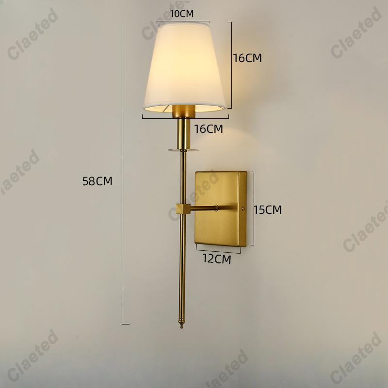 

Американский креативный настенный светильник для ванной комнаты, зеркало, промышленное освещение, белый текстильный абажур для бара, коридора, лофта золотой