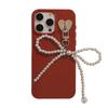 Pearl Bow Pendant Iphone16 IPhone Case 15promax Princess Style 11 New Year Red 16 Silicone