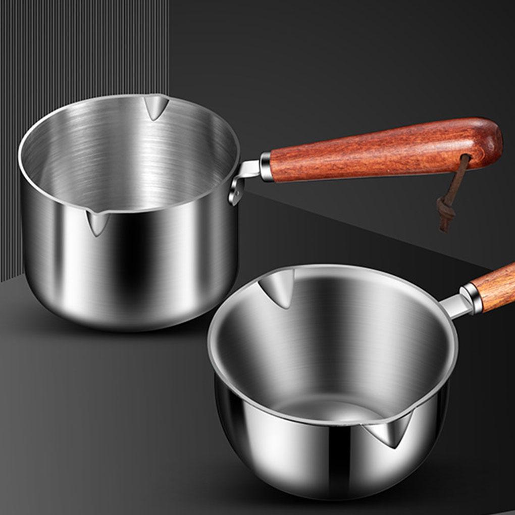 Double Button Stainless Steel Pot Comfortable Grip For Effortless Pouring Milk Pan Saucepan Milk Pot