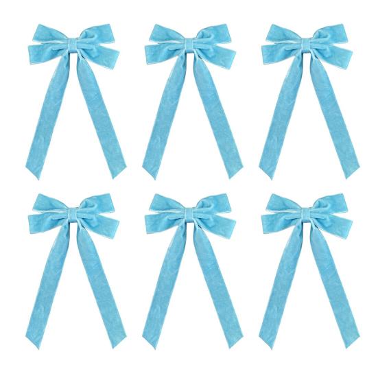 6Pcs Velvet Ribbon Bow Tie Christmas Tree Decorations Xmas Ornaments for Home Party Garland Festive Holiday Decor Indoor Outdoor Use