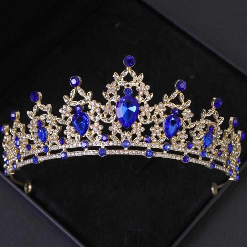 Bridal Headwear Green-Colour Women's Fashion Party Crown Girl Performance Tiaras