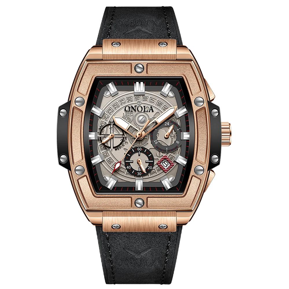 New Watch for Men Fashion Business Wristwatch Automatic Casual Luxury Waterproof Leather Strap Mechanic Watches