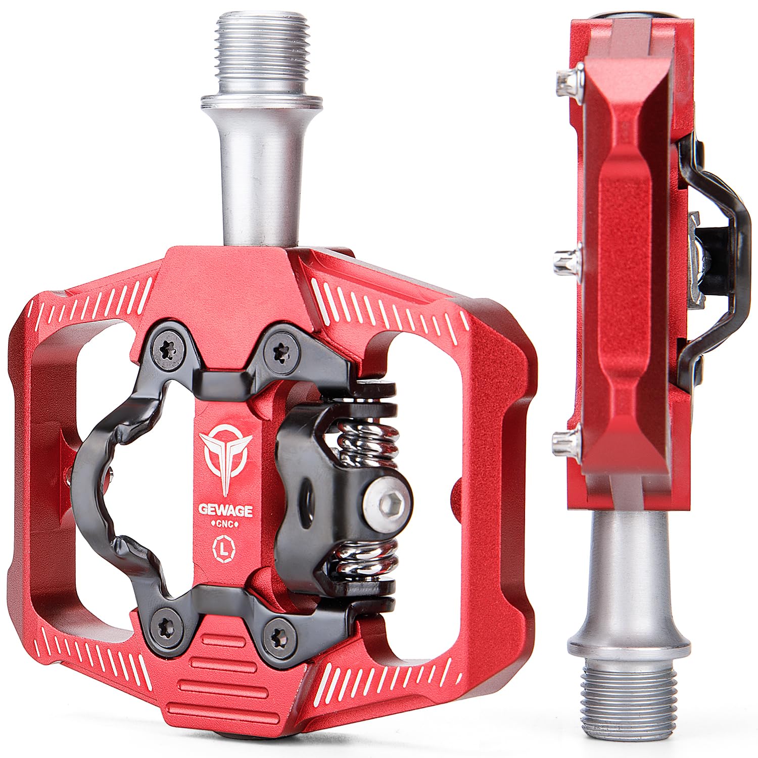 

GEWAGE Велосипедные плоские педали с 3 защищенными подшипниками, односторонние педали, встроенные подшипники, алюминиевые, легкие, противоскользящие (GE-162/ Красный)