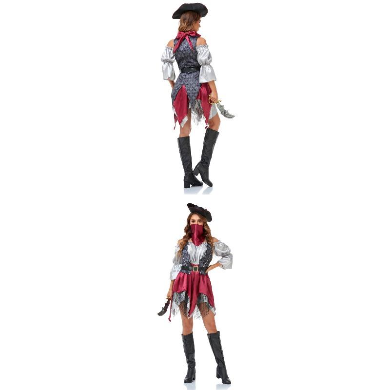Women Caribbean Pirate Cos Uniform Halloween Masquerade Adult Female Pirate Costume