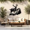 Forest Wildlife Metal Wall Art Deer Mountain Silhouette Steel Sculpture Home Decor