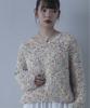 miette Color Nep Oversized Knit REW18105 Free Size Ivory V-Neck Women's