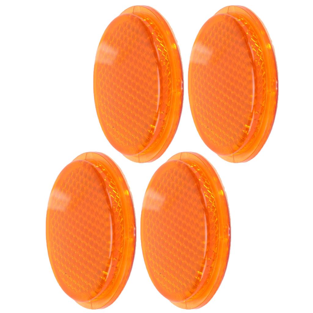 4 pièces Réflecteurs Ronds Orange 45mm Réflecteur Rond Adhésif Universel pour Remorques Camions Voitures Bateaux Camping-cars Caravanes Garages