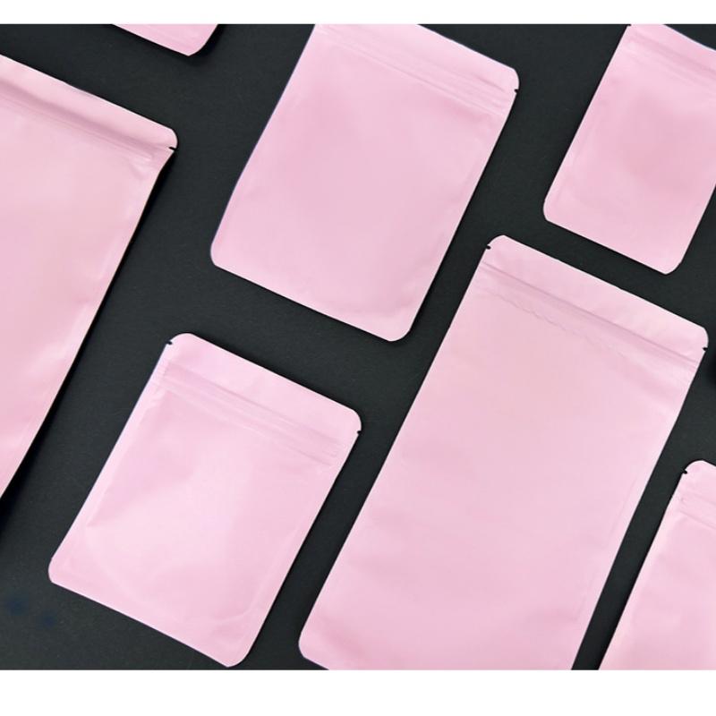 50pcs matte pink zipper pouches high end blind bags for card candy small gifts accessories cosmetics and surprise boxes