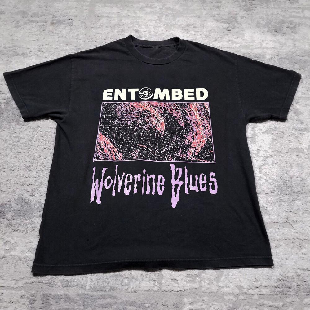 Футболка Entombed band Wolverine Blues Wake Up And Smell Черная Полный размер S-5XL TT Унисекс Футболка XL