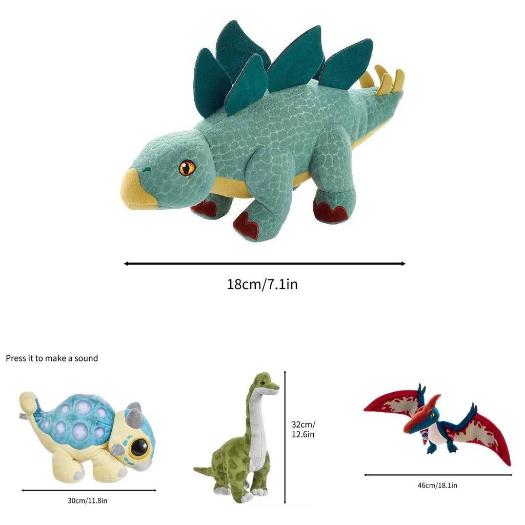 ¡Juguetes de Peluche Lindos y Suaves de Dinosaurios Jurásicos Disponibles en Cinco Especies Diferentes!