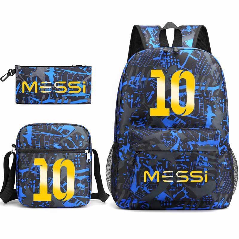 Lionel Messi · Peripheral Printed School Bag Three-Piece Pencil Case Shoulder Bag Backpack