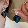 Black retro flower butterfly earrings temperament high-end stud earrings fashion niche versatile light luxury earrings
