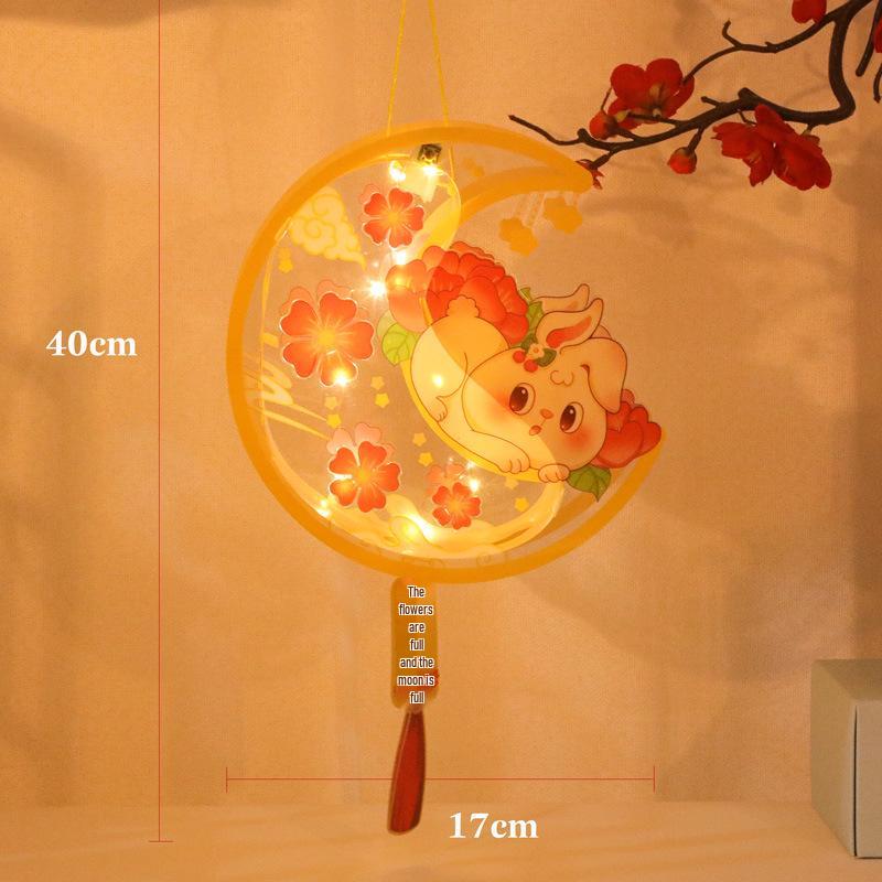 DIY Mid-Autumn Festival Glowing Lantern Kits for Kids - Ancient Style with Rabbit & Flower Designs
