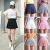 Women Mini Pleated Skirt Casual Loose Plaid Skirt 2020 Korean Style A-Line Skirt High Waist Skirt