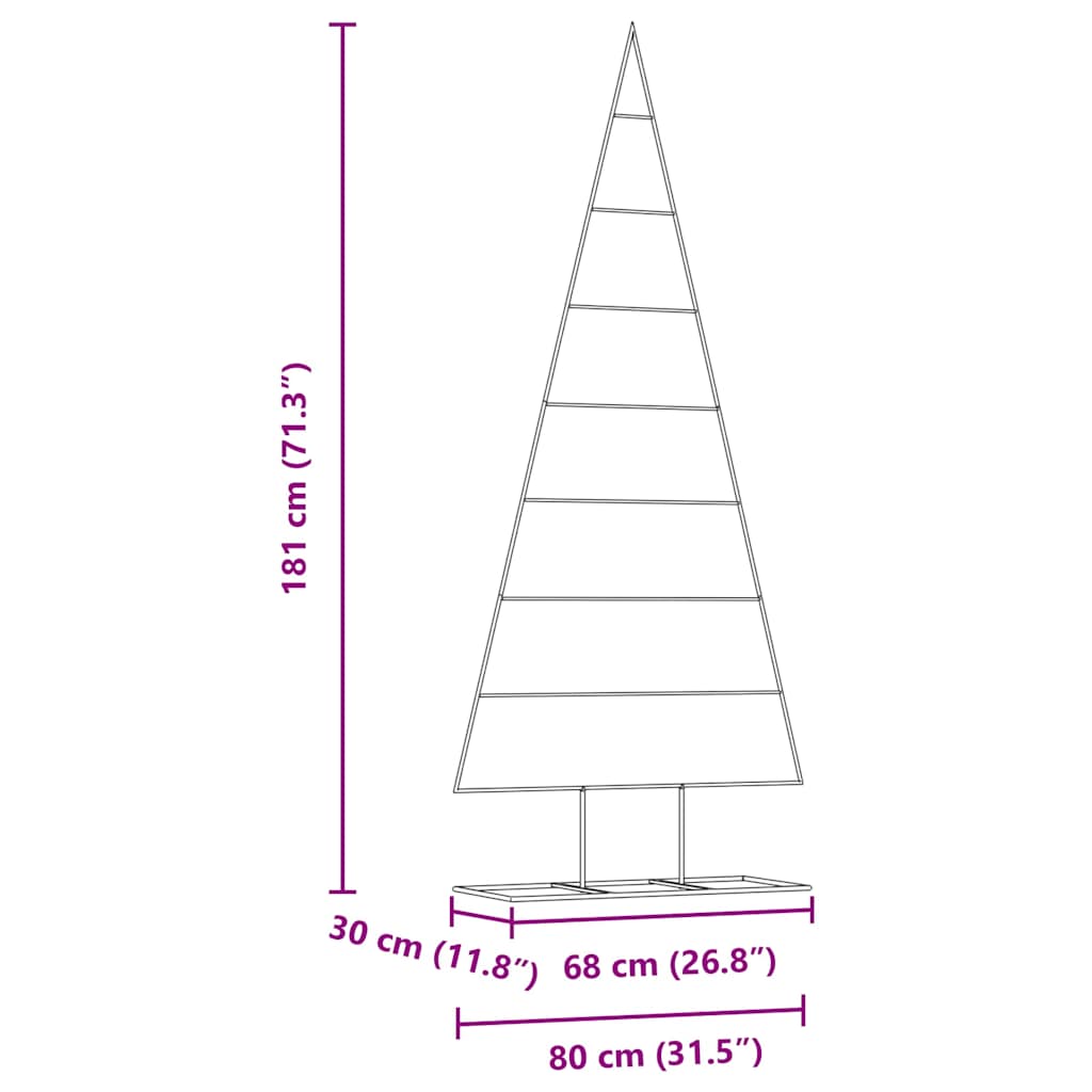 Metal Christmas Tree Gold 181 cm Powder Coated Steel