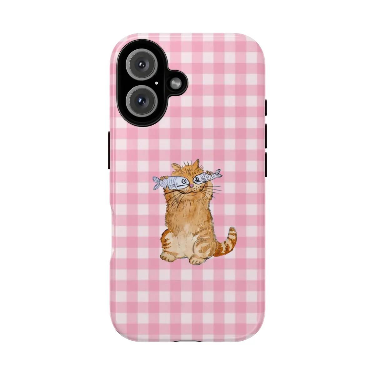 

Luxury Clmj Pink Striped & Checkered Design Phone Case for iPhone 17 17e 16 15 14 13 12 XR XSMAX Air Pro Max Plus Double-layer iPhone 14 ProMax