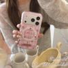 Korean-Style Pink Plaid Star Phone Case for iPhone 16/15/14/17 Pro Max 
