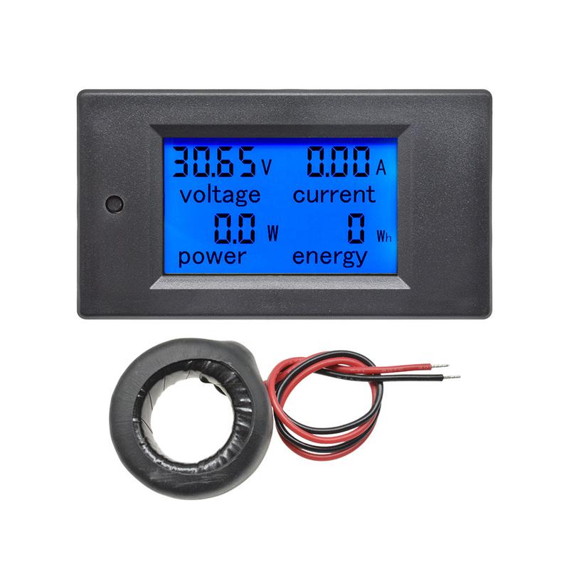 20A/100A Digital Meter DC6.5-100V AC80-260V Voltmeter Ammeter LCD 4-in-1 DC Voltage Current Power Energy Detector
