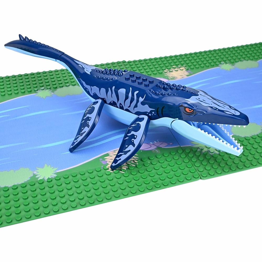 Büyük Mosasaurus Figürleri Hayvanlar Yapı Taşları Aksiyon Dinozor Dünyası Kendin Yap Montaj Deniz Canavarı Eğitici Çocuk Oyuncak Tuğlalar