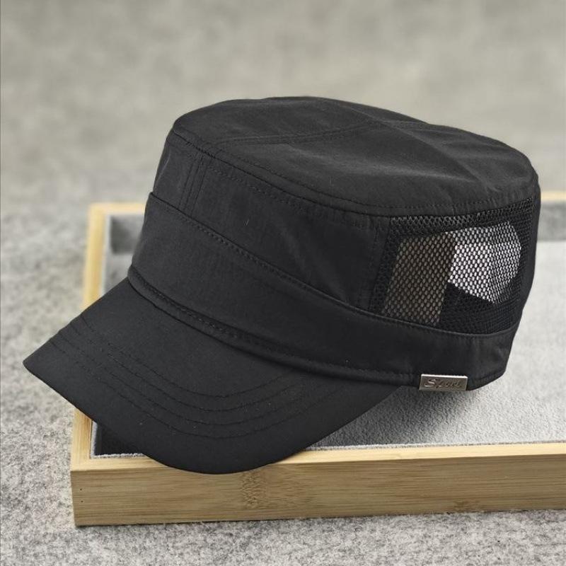 European and American style casual mesh flat top hat summer breathable small head circumference men's hat solid color simple small size women's hat