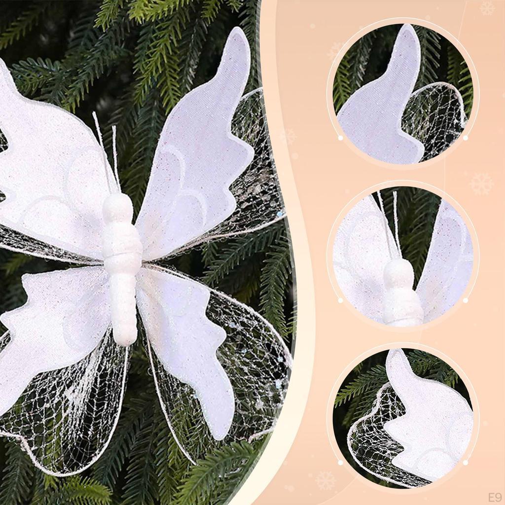 Künstlicher Schmetterling Hintergrund Weihnachtsbaum Hängeornament Basteldeko Dekoration für Zuhause Geburtstag