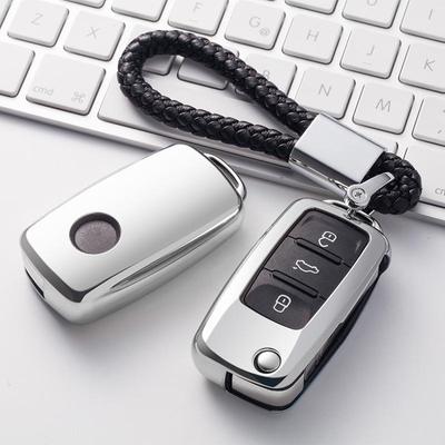 Składane etui na kluczyk TPU Volkswagen z galwanizowaną osłoną ochronną z miękkiej gumy do modeli Lavida i Lamando
