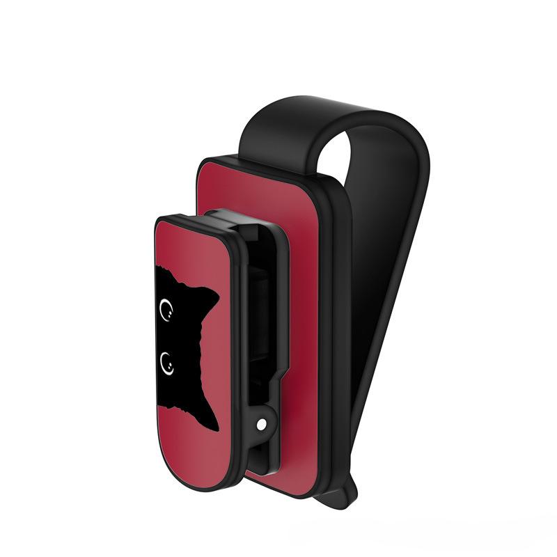 Car Sunglasses Clip Creative Black Cat Car Sun Visor Storage Cartoon Clip Glasses Clip Multi-function Car Glasses Holder