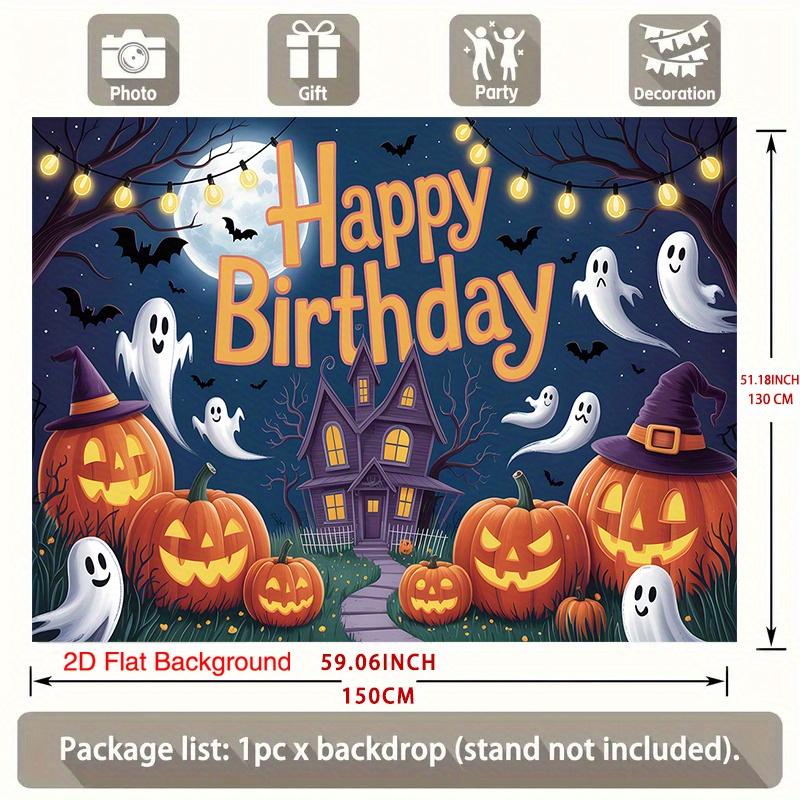 Party Backdrop Halloween Spooky Haunted House Jack Lanterns Photo Background Decor Birthday Party Decor