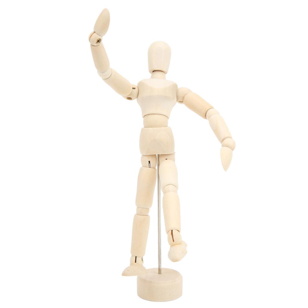 Dřevěná figurína 14 otočných kloubů Kreslicí figurína Lidské tělesné proporce Přenosná umělecká figurína pro umělce Pro skicování