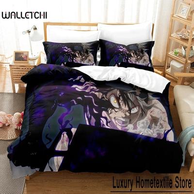 New 3D Printed Black Clover Bedding Set Anime Asta Duvet Cover Double Twin Full Queen King Adult Kids Bedclothes Quilt Cover