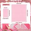 Cholemy 200 Pcs Scalloped Guest Napkin Pastel Colors Cocktail Disposable Hand Towels for Bathroom Guests Towel 2 Ply Paper Napkin for Baby Shower