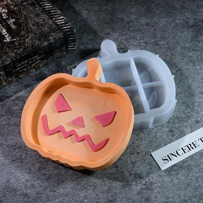 DIY Drop Glue Mold Halloween Series Ghost Pumpkin Tray Silicone Mold Gypsum Storage