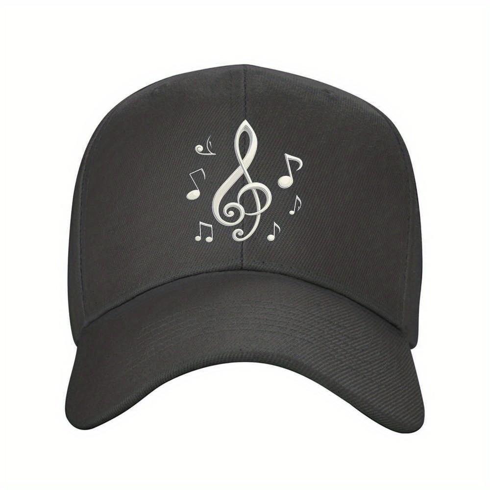Musical Note Baseball Cap Adjustable Unisex Outdoor Sports Travel Cap Solid Color Rhythmic Baseball Hat