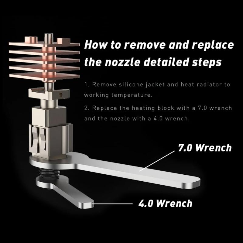 For B Hotend Assembly with Removable Hardened Steel Nozzles Hotend for B X1C Series 3D Printers