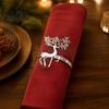 Festive Napkin Decor Christmas Deer Ring, Alloy Elk Holder, Holiday Metal Holders for Table Ring Winter Party Dining Decoration Rings Dinner