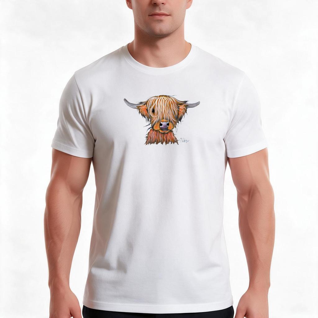 Highland Cow Popsie By Shirley Macarthur Tshirt Summer Casual Cotton Tee Oversized Streetwear Tops Vintage Graphic Print