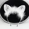 1Pc Cat Ears Feathers Lace Fox Ears Headbands Women Cute Costume Kids Hairbands Dance Party Headwear Hair Accessories