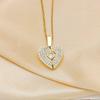 Stainless Steel Chain Copper Zircon Pendant with Engraved Logo Heart-shaped Custom Opening Pendant Necklace