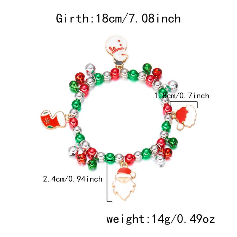 Christmas Bracelet for Women Fashion Elegant Christmas Tree Santa Snowflake Pendant Beaded Bracelets Holiday Party Jewelry Gift for Girls
