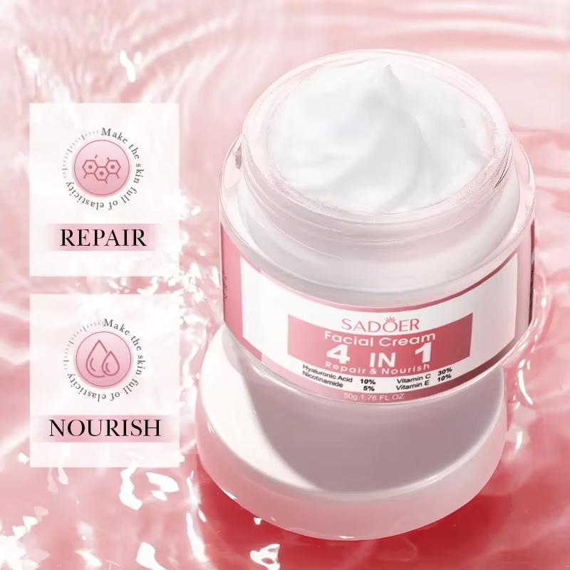 Originale 4 in 1 antirughe anti-invecchiamento crema viso alla vitamina C idratante schiarente acido ialuronico restringe i pori cura della pelle del viso
