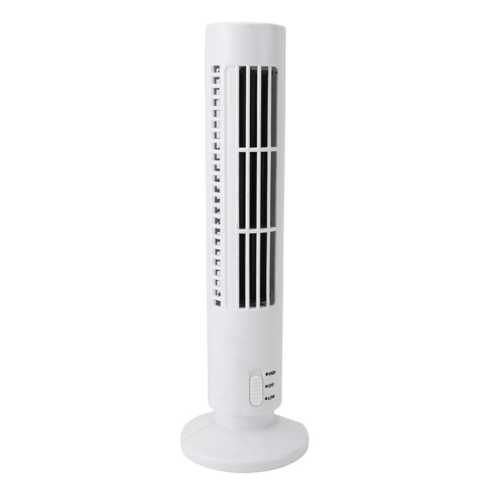 Mini Tower Fan Bladeless Desk Fan Quiet Cooling, White, 6x33cm