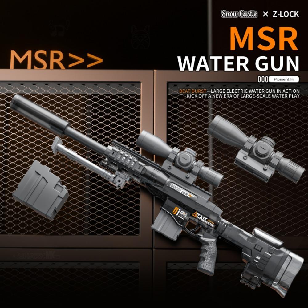 Full Auto Electric Water Gun Toy with Flashing Light Rapid-Fire Motorized Blaster for Summer Outdoor Fun & Kids Play Game