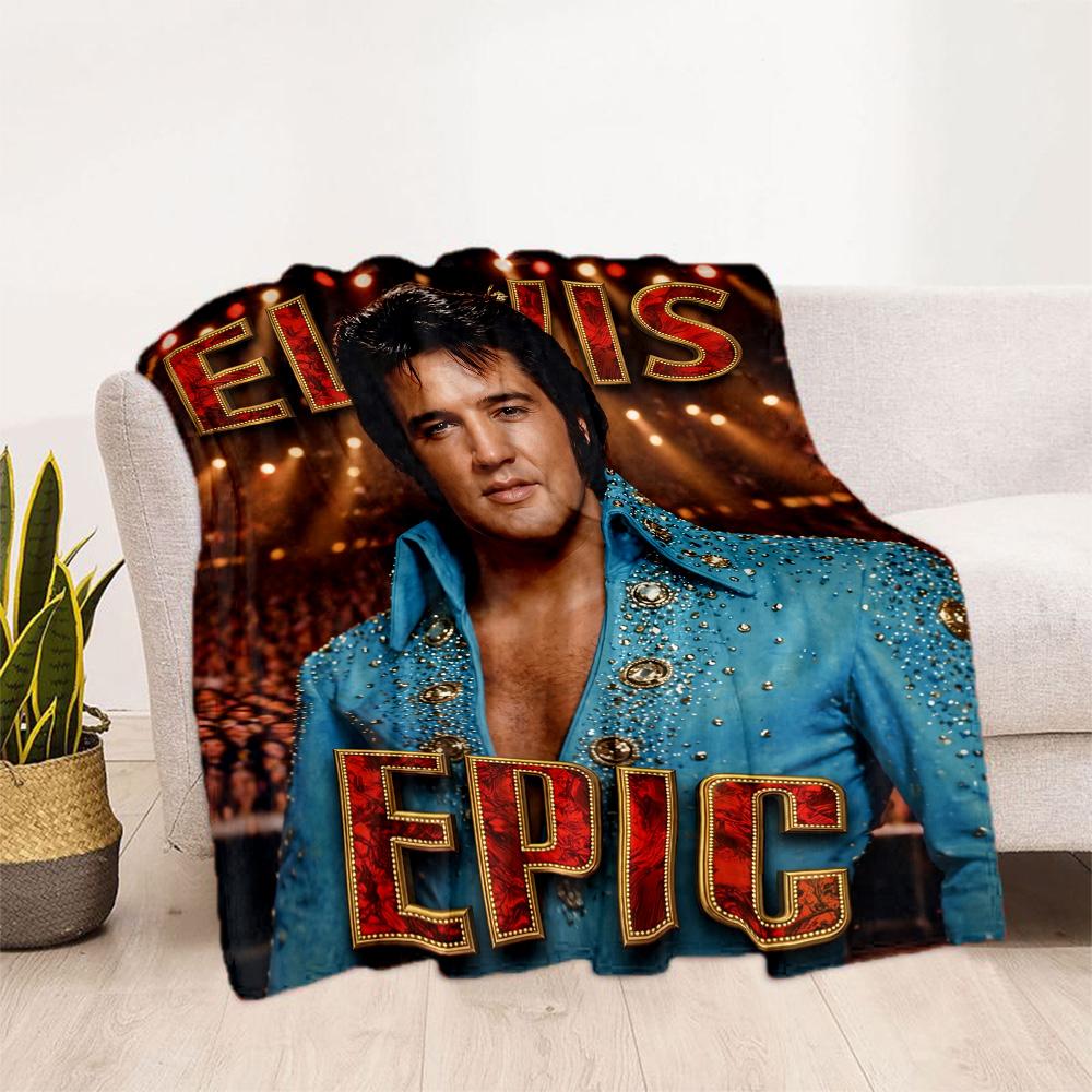Rock Roll Legend Elvis Presley Blanket Soft Warm Cozy Suitable for Bed Picnics Chair Four Seasons Multipurpose Modern Style