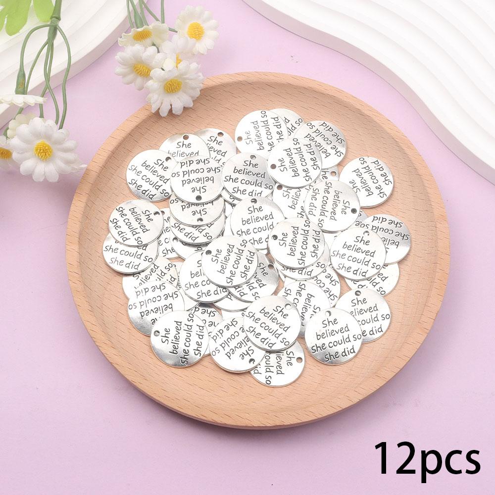 6/12/18pcs alloy. She believed she could make letter pendants, so she made a DIY information pendant,